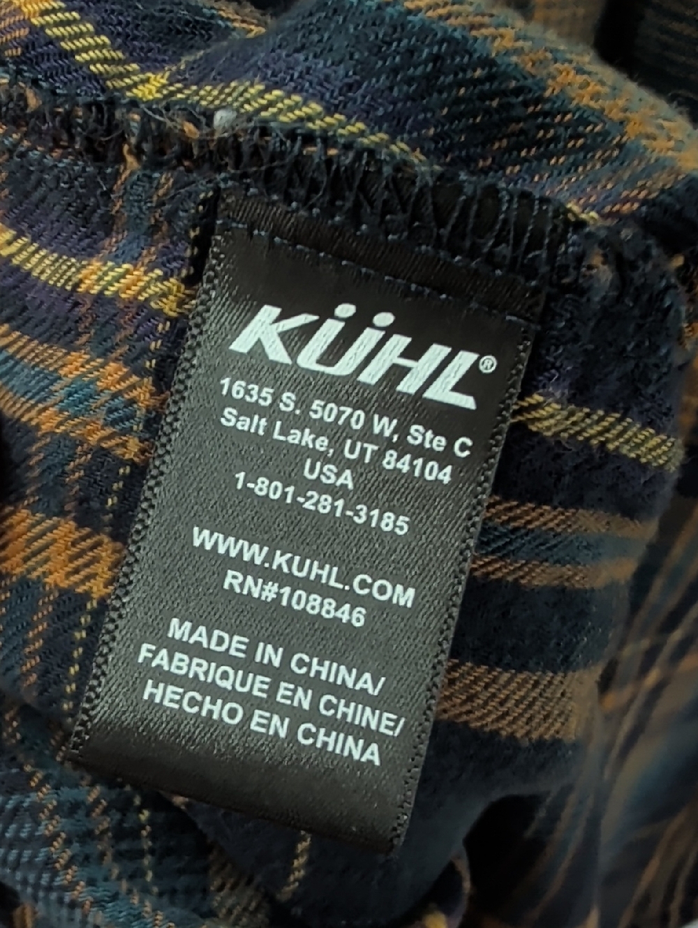 KÜHL Plaid Button-Up Flannel Shirt in Black and Tan - Picture 8 of 9